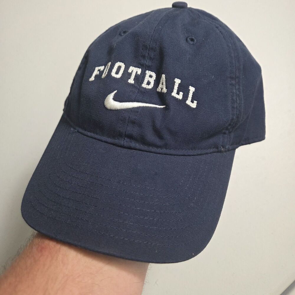 ​Vintage Y2K Nike Football Hat Mens OSFA Navy Blue Just Do It Dad Cap Strapback